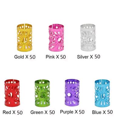 350 Pcs Dreadlocks Metal Hair Cuffs - 7 Colors Adjustable Braid Accessories for Stunning Hairstyles - Buy Online on GoSupps.com