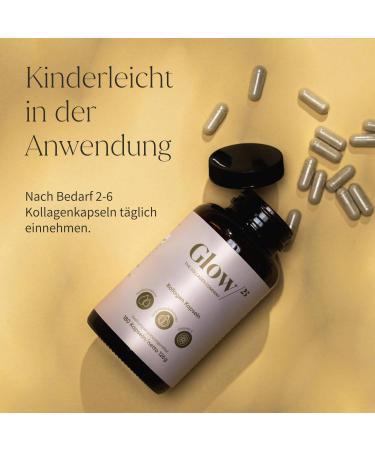 Buy Glow25 Collagen Capsules High Dose 180 Capsules with Hyaluronic Acid & Vitamin C | Premium Collagen Complex for Beautiful Skin | Lab Tested & Made in Germany - Buy Online on GoSupps.com