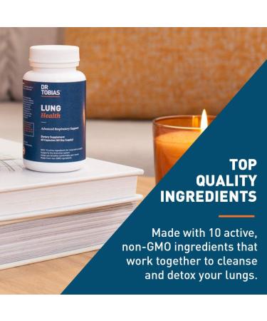 Dr. Tobias Lung Health Support Supplement - 60 Capsules, Vitamin C for Bronchial & Respiratory System Detox - 1 Daily, 60 Count - Buy Online on GoSupps.com