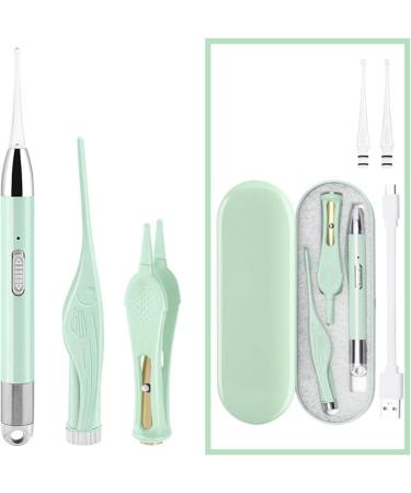 Earwax Cleaner Kit | Rechargeable Ear Wax Spoon Picker with Light | Visible Earwax Digger for Ear Wax Removal Suitable for Kids Home Spa Salon Guanglu Matcha Green - Buy Online on GoSupps.com
