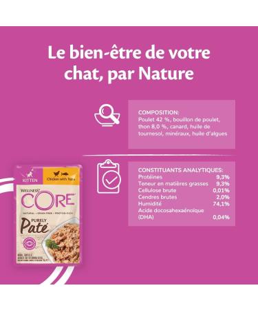 Wellness CORE Purely Pat Kitten Kitten Pate wet cat food grain-free high meat content po - Buy Online on GoSupps.com