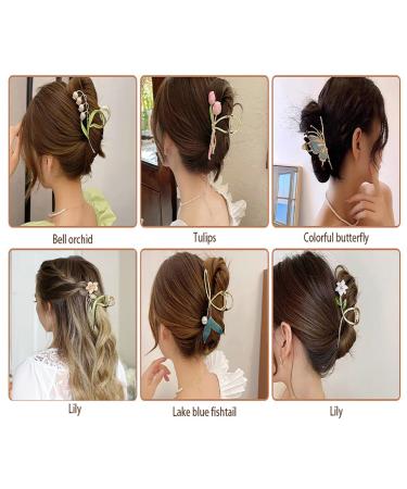 6Pcs Flower Hair Claw Clips for Women - Non-Slip Metal Butterfly Hair Clips Set - Buy Online on GoSupps.com