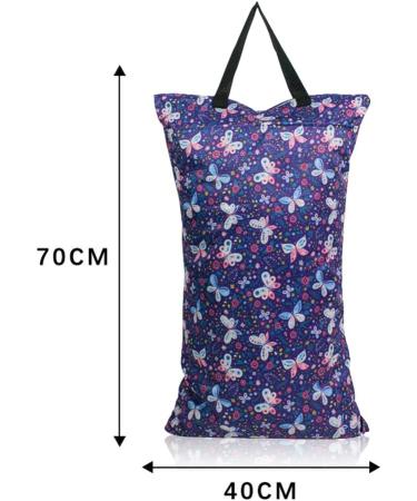 Buy Mhwan Wetbags for Kindergarten | Waterproof Double-Zone Lock Pocket | Washable & Reusable Baby Diaper Fitness & Beach Bag (Butterfly) - 40x70cm - Buy Online on GoSupps.com