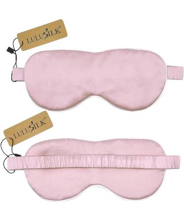 LULUSILK Mulberry Silk Sleep Eye Mask & Blindfold with Elastic Strap/Headband Soft Eye Cover Eyeshade for Night Sleeping Travel Nap (02-pink) - Buy Online on GoSupps.com