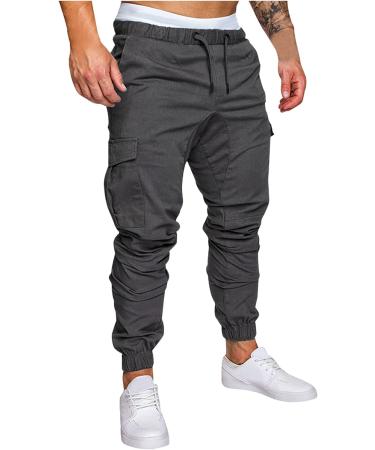Buy Ronony Men's Cargo Jogging Pants - Long Stretch Regular Fit Outdoor Trekking & Leisure Pants with Multiple Pockets - XL - Gray - Buy Online on GoSupps.com