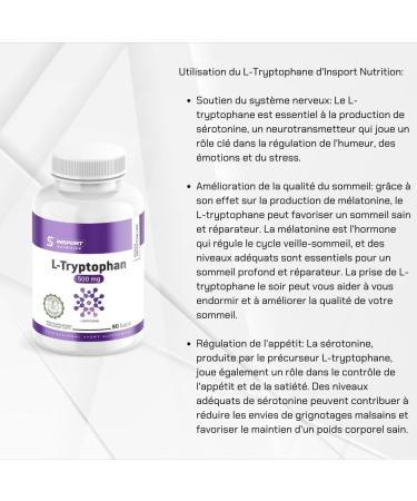 INSPORT Nutrition - L-Tryptophan 500mg per capsule - 90 vegan capsules - High dosed - Essential amino acid - 3 months reserve - Buy Online on GoSupps.com