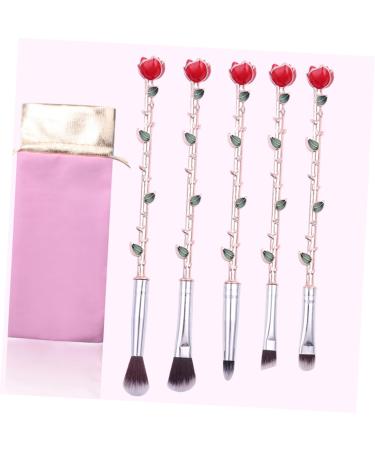 FRCOLOR 5PCS Makeup Brush Set - Cosmetic Brushes with Rose Design | Perfect for Flawless Makeup Application - Buy Online on GoSupps.com
