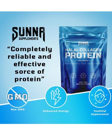 SUNNA SUPPLEMENTS Halal Bovine Collagen Protein Powder for Hair, Skin, Nails & Joints - Rich Protein for Women and Men - Buy Online on GoSupps.com