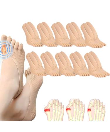 Orthoes Bunion Relief Socks Projoint Antibunions Health Sock Sock Align Toe for Bunion (Flesh-Colored 10 Pairs) Flesh-colored 10 Pairs