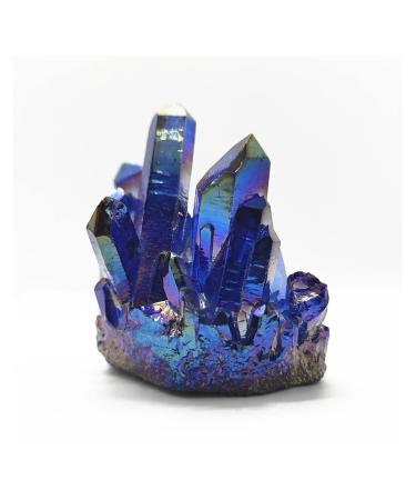 100g Crystal Cluster Specimen Blue Angel Aura Flower Natural Electroplating Gemstone Quartz Cluster Decoration