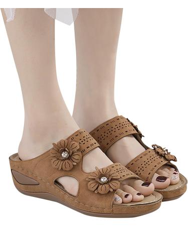 JWSVBF Orthotic Sandals for Women - Vintage Beach Foot Massage Slippers - Comfortable Outdoor Slides for Bunion Relief and Orthopedic Support - 2023 Summer Fashion - Size 7 Wide - Buy Online on GoSupps.com