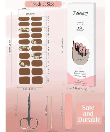 Kalolary Gel Nail Polish Strips Nail Gel Art Sticker Waterproof Full Nail Wraps Decal Sets with Scissors Nail File and Stick for Women Girls Nail Art Decor (UV/LED Lamp Required)-18 - Buy Online on GoSupps.com