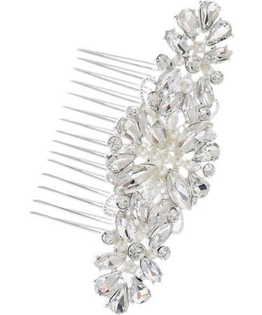 Ipetboom 1pc Flower Side Hair Comb Wedding Comb Teasing Combs for Women Rhinestone Hair Comb for Women Bridal Hair Comb Wedding Hair Comb Pearl Hair Comb Pearl Side Comb Alloy Bride Hairpin - Buy Online on GoSupps.com
