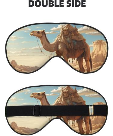 BREAUX Desert Sand Camel Print Double Sided Eye Mask | Blackout Sleep Mask for Women & Men - Ultimate All-Night Comfort - Buy Online on GoSupps.com