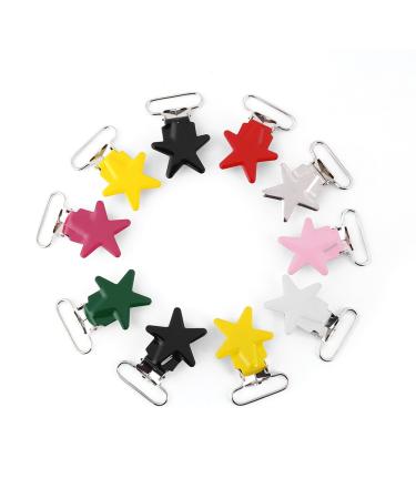 Yuecoom Suspender Clips 10pcs Durable Round Suspender Clips Pacifier Holder Clip Craft Supplies