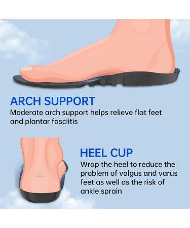 Memory Foam Insoles for Over 200 lbs Men, Women | Arch Support, Plantar Fasciitis Relief | Shock Absorbing Cushioning Shoe Inserts - Blue, Size 11 - Buy Online on GoSupps.com