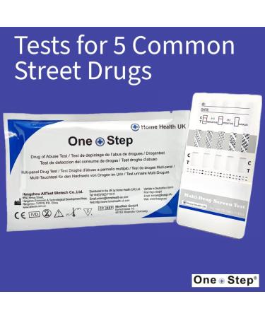 5-in-1 Urine Drug Test Kit - Cocaine, Heroin, Speed, Valium, Methadone - Home Testing - Buy Online on GoSupps.com