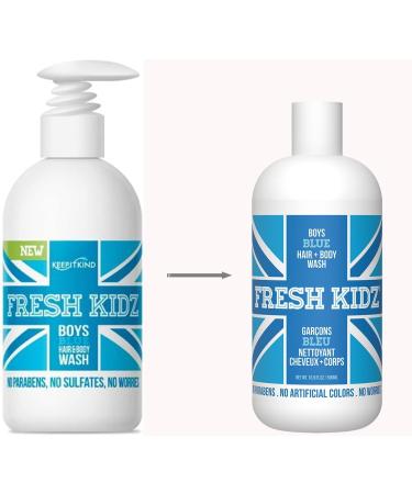 Fresh Kidz Hair & Body Wash for Kids & Teens | Gentle All-Skin Types Cleanser - Boys Blue 16.9 Fl.Oz - Buy Online on GoSupps.com