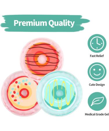 NEWGO Kids Ice Pack for Boo Boo - 3 Pack Gel Toddler Ice Pack for Pain Relief, Bruises, Swelling - 4.52 x 4.52 Donut Design - Buy Online on GoSupps.com
