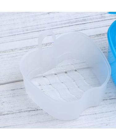 Denture Box for False Teeth & Dental Retainers - Sky Blue Storage Solution with Sieve | International Shipping Available - Buy Online on GoSupps.com