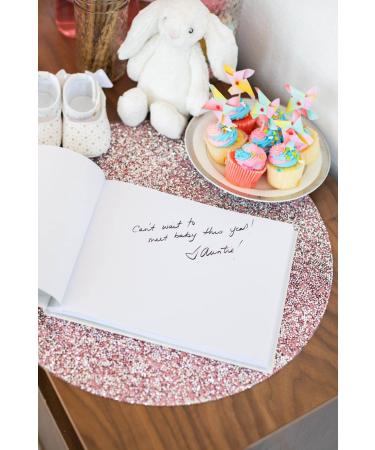 Pearhead Gender Neutral Baby Shower Guest Book - Ivory Linen with Gold Print - Buy Online on GoSupps.com