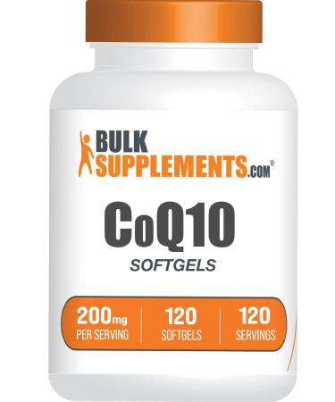 BulkSupplements.com CoQ10 200mg Softgels - Coenzyme Q10 Supplement CoQ10 Softgels - Antioxidants for Heart Support Gluten Free 1 Softgel per Serving 120 Count (Pack of 1)