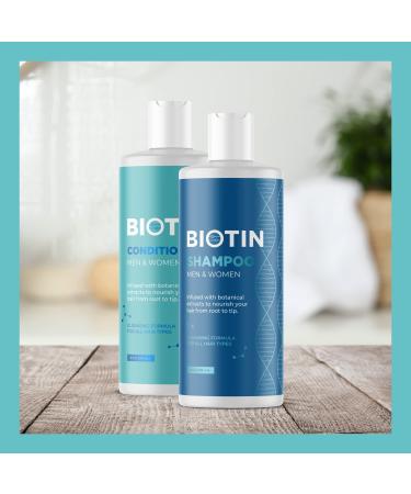 Biotin Volumizing Shampoo & Conditioner Set for Dry, Damaged Hair - Sulfate-Free with Biotin, Coconut Oil, Keratin - 8 Fl Oz (Pack of 2) - Buy Online on GoSupps.com