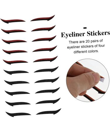 FOMIYES 20 Pairs Eyeshadow Stickers Double Sided Tape Adhesive Eyeliner Stickers Eye Skin Sticker Applique 1 count (Pack of 1) Assorted Color - Buy Online on GoSupps.com
