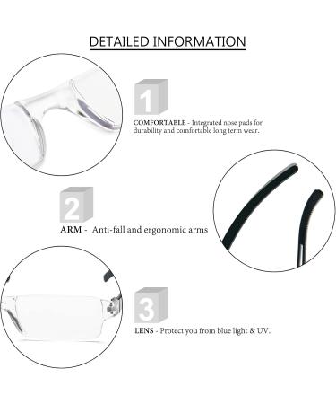 Kokobin Frameworkless Reading Glasses - Anti Blue Light Visual Aid for Men & Women (4-Pack +2.0 Diopters) - Buy Online on GoSupps.com
