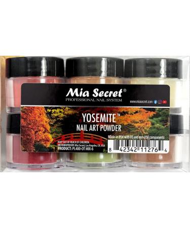 Mia Secret Acryli Powder Collection - Yosemite, 6PCS - Dip Acrylic Powders - Autum/Fall Colors for Acrylic Nails - 6 Piece Acrylic Powders kit - Polvos Acrilicos de Uñas con Colores de Otoño