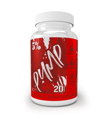 5% Nutrition Code Red Pump Caps | Nitric Oxide Booster Capsules | Low Stim Pre Workout Supplement | Patented Glycersize Dan Shen S7 (100 Capsules)