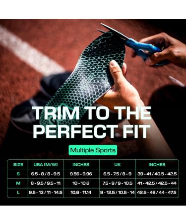 Lux Dual Grip Sports Insoles GripArray - Shock Absorbing Athletic Inserts for Soccer Running Golf Basketball & Tennis - Men & Women Med L (9.5-13 / 11-14.5 - Buy Online on GoSupps.com