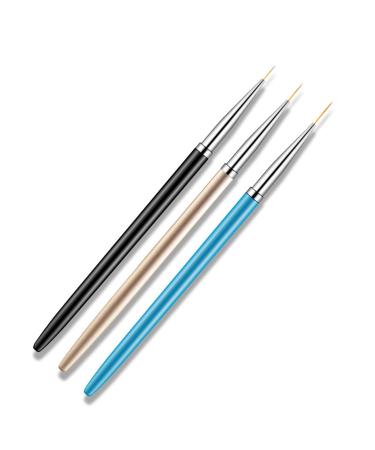 Aoshang 3pcs Nail Art Liner Brushes UV Gel Painting Acrylic Nail Design Nylon Brush  Nail Dotting Painting Drawing PenSize 7/9/11mm