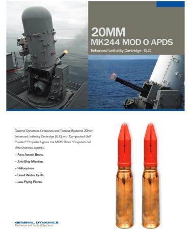 General Dynamics CIWS C-RAM 20MM Sabot Phalanx MK244 APDS Inert Dummy Round - Buy Online on GoSupps.com