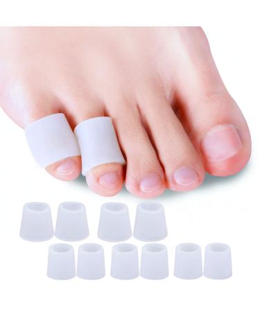 Sumiwish 10x Toe Protectors Toe Caps Silicone For Men and Women Toe Protection Smaller Toes 03 White