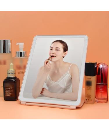 Lissahne Portable Travel Makeup Mirror - Foldable Compact HD with Adjustable LED Lighting - USB Rechargeable Vanity Mirror in White - Buy Online on GoSupps.com