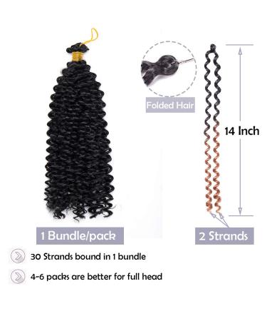 Affordable Afro Braid Hair Extensions | Realistic Water Wave Crochet Weaving Braids | 14 (35cm) Raven Black - 100g - Buy Online on GoSupps.com