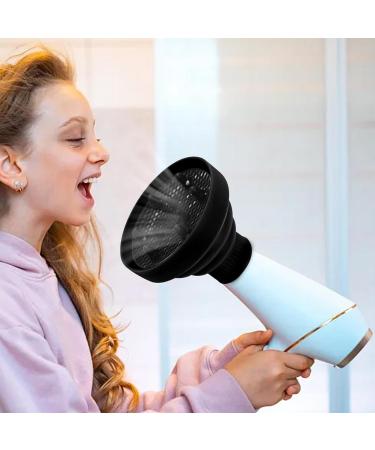 Pzuryhg Blow Dryer Attachment - Foldable Silicone Hair Dryer Nozzle Heat Resistant - Soft Blow Dryer Accessory Multifunctional Hair Styling Supplies for Girls black - Buy Online on GoSupps.com