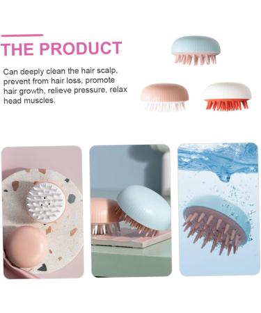 Tovinanna 3-in-1 Shampoo Brush - Scalp Massager & Skin Peeling Tool for Kids - Clean Hairbrush & Head Massage Device - Buy Online on GoSupps.com