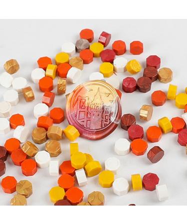100PCs Pearl White Octagon Lacre Wax Vintage Wax Tablet Pill Beads for Envelope Wedding Wax Seals Ancient Sealing Wax-Yu Xia Chengqi