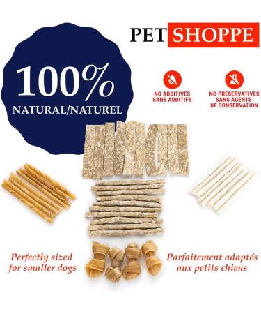 Pet Shoppe 5 Variety Packs Rawhide Chews Treats for Dogs 8 Chew Sticks 10 Chew Sticks 4 Mini Bones 10 Strips 8 Chew Sticks Supports Dental Puppy and Small Dogs - Buy Online on GoSupps.com