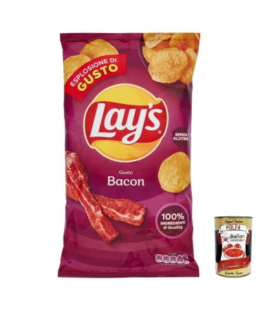 Lay's Bacon Salted Potato Chips 24 Pack 133g + Italian Polpa Gourmet 400g