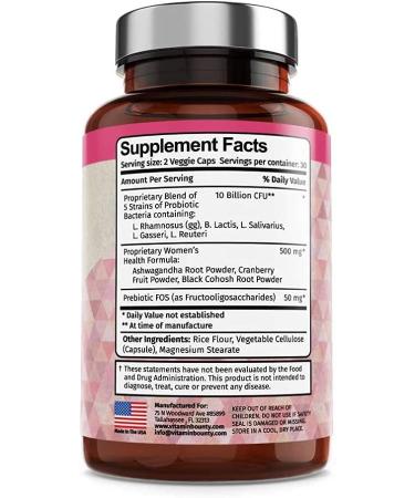 Vitamin Bounty Prebiotic for Women - 10 Billion CFU, 60 Capsules | Gut Health Support - Buy Online on GoSupps.com