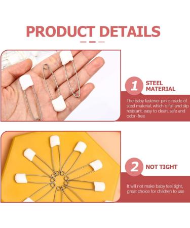 400 Pcs iplusmile Safety Pins for Toddlers and Newborns - Baby Diaper Pins with Plastic Locking Head - Toddler Bibs and Clothing Supplies - White Steel Pins 5.4x1cm (Pack of 4) - Buy Online on GoSupps.com