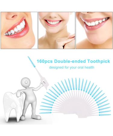 160PC Portable Silicone Interdental Brush Toothpick - Eco-Friendly Oral Dental Hygiene Tool for Family Travel - Buy Online on GoSupps.com