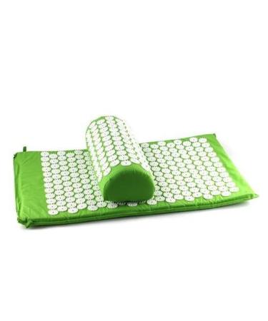 Massage cushion Spike acupuncture massage yoga mat/neck massage device (Appro.67 * 42 cm) acupressure pillows relieve the body pain mat massage pillow (size: green set)