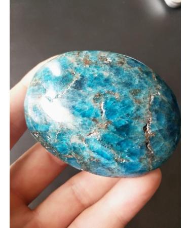 Crystal Natural Blue Apatite Palm Stone Crystal Stone - Buy Online on GoSupps.com