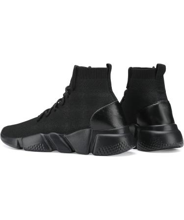 Santiro Men's Breathable Knit Slip On Sneakers - Size 10, All Black - Buy Online on GoSupps.com