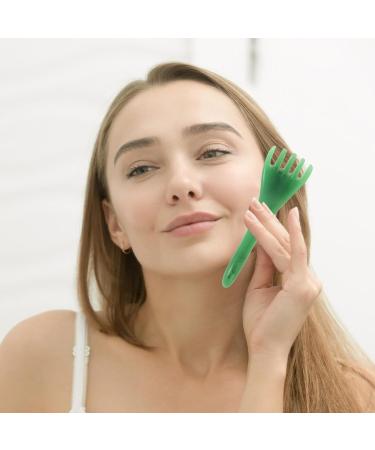 Tovinanna 2-Piece Manual Head & Scalp Massage Device | Gua Sha Face Massage Tools | Relaxation & Hair Care | Green - 16.5x5.5x3cm - Buy Online on GoSupps.com