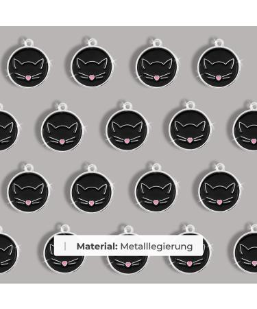 Personalized Cat Collar for Medium to Large Cats - Ibera Gifts Engraved Name & Address - Round Shape Cat Necklace (Black) - Buy Online on GoSupps.com